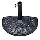 Sundale Outdoor Half Round Resin Umbrella Base for Half Patio Umbrella, Black Review