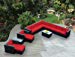 Ohana 14-Piece Outdoor Wicker Patio Furniture Sectional Conversation Set with Weather Resistant Cushions, Red (PN1401R)