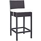 Cheap Modway Convene Wicker Rattan Outdoor Patio Bar Stool With Cushion in Espresso White