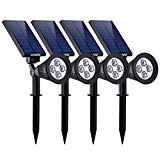 Cheap VicTsing 4 Pack Solar Spotlights,The Third Generation 2-in-1 Waterproof Adjustable 4 LED Wall / Landscape Solar Lights with Automatic On/Off Sensor for Driveway, Yard, Lawn, Pathway, Garden
