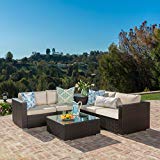 Isabel Outdoor Multibrown Wicker Sectional Sofa with Storage (6)