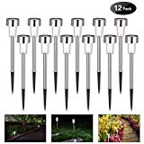 Cheap Solar Lights Outdoor Solar Pathway Lights Stainless Steel Landscape Outdoor Lights Solar Garden Lights for Lawn,Patio,Yard,Walkway,Driveway (12 Pack)