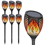 Solar Torch Lights Outdoor, 6-pack OxyLED Waterproof Flickering Flames Path Light Landscape Lighting, Dusk to Dawn Auto On/Off Light for Pathway Patio Driveway Halloween Christmas Lights Decorations For Sale