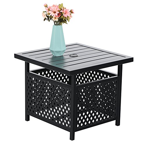 Cheap PHI VILLA Outdoor Patio Umbrella Side Table Base Stand with 1.57? Umbrella Hole for Garden,Pool Deck  Black
