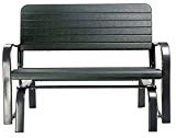 Merax 48 ” Patio Garden Bench Park Yard Lovechair All Weather Outdoor Furniture Glider Bench Love Seat Lounge Chair, Dark Green For Sale