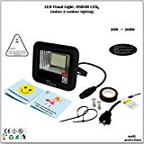 20W LED Flood Light, Work Light, Osram LED, 106lm/W 2182lm, 4500K, Meanwell Power, IP66, UL, 5-Year Warranty, US Plug, Indoor, Outdoor, Garden, Landscape, Yard, Garage, Camp, Fishingboat Lighting