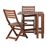 Cheap Ikea ÄPPLARÖ Outdoor Wooden Folding Bistro Table and 2 folding chairs
