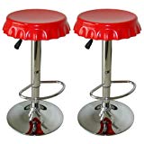 Amerihome BS107SET Soda Cap Bar Stool Set, Red, 2-Piece For Sale