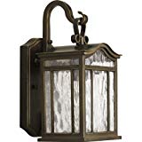 Progress Lighting P5715-108 1-Light Small Outdoor Wall Lantern with Unique Arched Roof and Top Ribbon Scrolled Loops with Arching Arms, Oil Rubbed Bronze