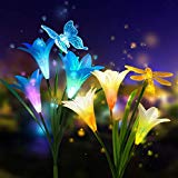 Cheap Solar Garden Lights Outdoor, New Version CCJK 2 Pack Solar Stake Lights with 6 Lily Flower Butterfly Decorative Lights, Color Changing LED Garden Lights for Path, Yard, Patio Decorations(White&Blue) Cheap Solar Garden Lights Outdoor, New Version CCJK 2 Pack Solar Stake Lights with 6 Lily Flower Butterfly Decorative Lights, Color Changing LED Garden Lights for Path, Yard, Patio Decorations(White&Blue)