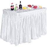 Cheap Giantex 4 Foot Party Ice Folding Table Plastic with Matching Skirt White Cheap Giantex 4 Foot Party Ice Folding Table Plastic with Matching Skirt White