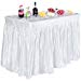 Giantex 4 Foot Party Ice Folding Table Plastic with Matching Skirt White
