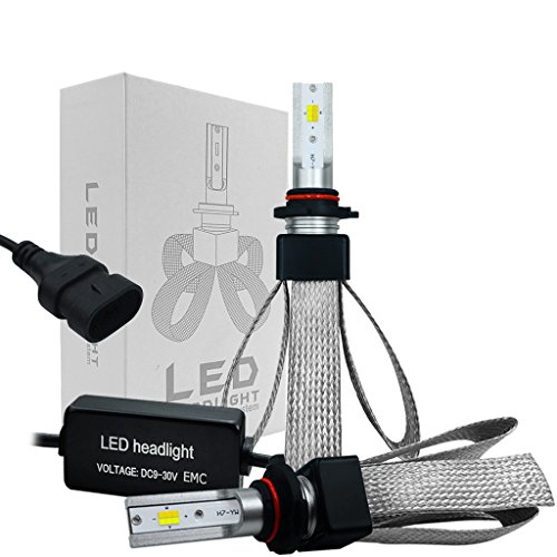 Numkuda 2x Waterproof 9005 LED Headlight 120W 20000LM LED Three-color Headlight Kit Beam Bulbs