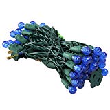 UZEXON Commercial G12 Led Christmas Lights Outdoor Indoor Blue Festive Tree Lights,17Ft 50 Mini Globe Ball String Light for Home Bedroom Patio Garden Wedding Holiday Party Halloween Xmas Mood Lighting Review