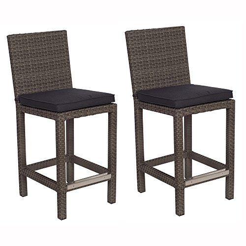 Atlantic 2-Pack Monza Barstools, Grey with Grey Cushions