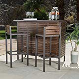 Isabel Acacia Bar with Barstools