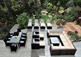 Genuine Ohana Outdoor Sectional Sofa, Dining and Chaise Lounge Wicker Patio Furniture Set (29 PC set) with Free Patio Cover For Sale