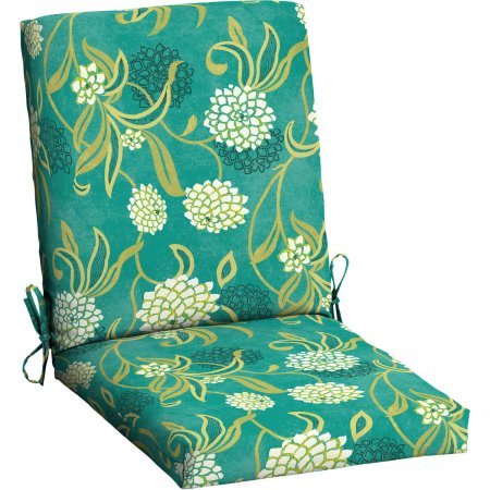 Mainstays Outdoor Patio Dining Chair Cushion (Snowball Floral)