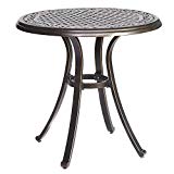 dali Bistro Table, Square Cast Aluminum Round Outdoor Patio Dining Table 28″ Dia x 28.6″ Height For Sale