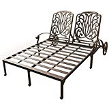 Darlee Elisabeth Double Patio Chaise Lounge in Antique Bronze For Sale