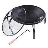 Yescom 22″ Round Backyard Patio Fire Pit Outdoor Grill Heater Brazier w/Mesh Cover Bowl Poker Folding Leg Yescom 22″ Round Backyard Patio Fire Pit Outdoor Grill Heater Brazier w/Mesh Cover Bowl Poker Folding Leg