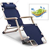 KARMAS PRODUCT Indoor Furniture Lounge Folding Chairs Portable Garden Beach (Large Dark Blue)