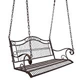 Cheap Titan Outdoor Antique Rustic Porch Swing Bench Patio Garden Deck Rust Color