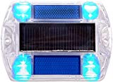 Blue Polycarbonate Solar Road Stud Path Deck Dock LED Lights (2 Pack) For Sale