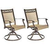 dali Swivel Rocker Chair,Cast Aluminum All Weather Comfort Club Arm Patio Dining Chair 2 Pc For Sale