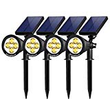 InnoGear Upgraded Solar Lights 2-in-1 Waterproof Outdoor Landscape Lighting Spotlight Wall Light Auto On/Off for Yard Garden Driveway Pathway Pool, Pack of 4 (Warm White) For Sale