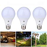 Cheap 3 Pack Dusk to Dawn Light Sensor Bulb, E27 7W Lamp Post, Sensor Security Bulb Fence Post Light Outdoor with Photosensor Detection Indoor Lighting Lamp for Porch Hallway Patio Garage Cool White 6000K
