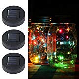 Solar Powered Mason Jar Lights,Plastic Mason Jar String Lights 20 LED Bulbs Solar Mason Jar Lids Fairy String Lights with Solar Panel for Backyard Landscape Outdoor Jar Decor(3 Pack)-Aolvo For Sale