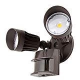 20W Dual-Head Motion Activated LED Outdoor Security Light, Photo Sensor, 3 Modes, ETL-listed, 120W Halogen Equiv., 5000K Daylight, 1640Lm Floodlight, Entryways, Porch, Bronze For Sale