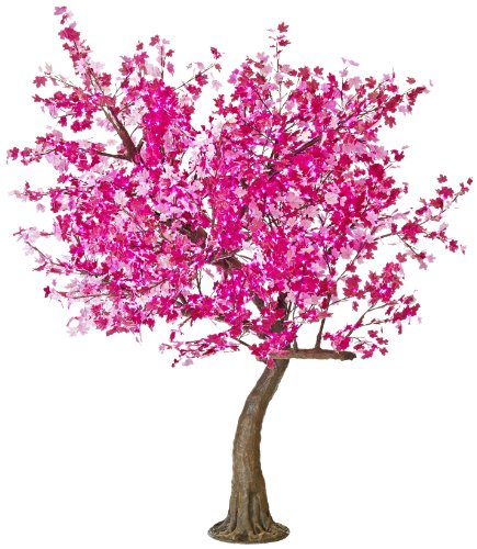 Arclite NBL-TTM-280-2 Aboretta Maple Tree with Pink Textile Leaves, 10' Height, with Natural Brown Trunk, Pink Lights