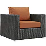 Modway Sojourn Outdoor Patio Rattan Armchair Sunbrella Brand Tuscan Orange Canvas Cushions Review Modway Sojourn Outdoor Patio Rattan Armchair Sunbrella Brand Tuscan Orange Canvas Cushions Review