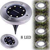 Howley 8LED Solar Power Buried Light Under Ground Lamp Outdoor Path Way Garden Decking (Warm White) For Sale