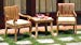 New Grade-A Teak 3Pc Set - 2 Giva Arm Chairs with side / End Table #WHDSGV1