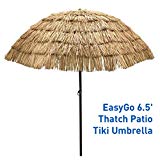 EasyGo – 6.5′ Thatch Patio Tiki Umbrella – Tropical Palapa Raffia Tiki Hut Hawaiian Hula Beach Umbrella Review