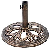 Giantex 3/4″ Round Umbrella Base Stand Cast Iron Market Patio Outdoor Deck Porch Lawn Garden Heavy Duty Patio Umbrella Base Stand(17″) For Sale