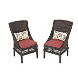 Hampton Bay Woodbury Patio Dining Chair with Dragon Fruit Cushion (2-Pack) Hampton Bay Woodbury Patio Dining Chair with Dragon Fruit Cushion (2-Pack)