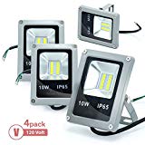 Cheap ETOPLIGHTING 4-Pack 120V 10W LED Flood Light Indoor Outdoor Daylight White 5500K Wall Mountable Floodlight, APL1814