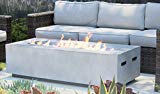 Century Modern Outdoor Fire Pit for Outdoor Home Garden Backyard Fireplace | Propane Operated Low Height Modern Fireplace Outdoor Furniture by (Natural Concrete Finish)