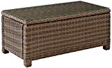 Crosley Furniture Bradenton Outdoor Wicker Conversation Table with Glass Top - Weathered Brown Crosley Furniture Bradenton Outdoor Wicker Conversation Table with Glass Top - Weathered Brown