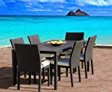 Cheap Outdoor Patio Wicker Furniture New All Weather Resin 7-Piece Dining Table & Chair Set
