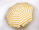 Heininger 1327 DestinationGear Italian Yellow and White 6′ Acrylic Striped Beach Pole Umbrella