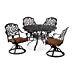 Home Styles Floral Blossom 5-Piece Dining Table, Charcoal