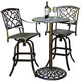 Cast Aluminum Brown Outdoor Bistro Bar Set Review