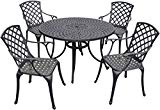 Cheap Crosley Furniture Sedona 48-Inch Five Piece Cast Aluminum Outdoor Dining Set with High Back Arm Chairs in Black Finish