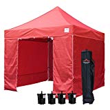 UNIQUECANOPY Enhanced 10×10 Ez Pop up Canopy Instant Tent Outdoor Party Portable Folded Commercial shelter, with 4 x Side Walls, Wheeled Carrying Bag and Bonus 4 x Sand Bags Red Review UNIQUECANOPY Enhanced 10×10 Ez Pop up Canopy Instant Tent Outdoor Party Portable Folded Commercial shelter, with 4 x Side Walls, Wheeled Carrying Bag and Bonus 4 x Sand Bags Red Review