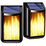 PHILWIN Solar Lights Outdoor, Waterproof Flickering Flame Wall Lights,Solar Power Wall Mounted Night Light Auto On/Off Dark Sensor Landscape Lighting for Fence Pathway Garden Porch Yard Deck Stairs(2) Review